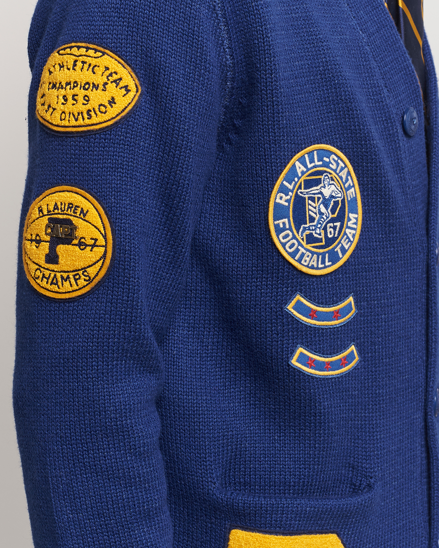 Herre | Gensere | Polo Ralph Lauren | Cotton Varsity Patch Cardigan Royal Combo
