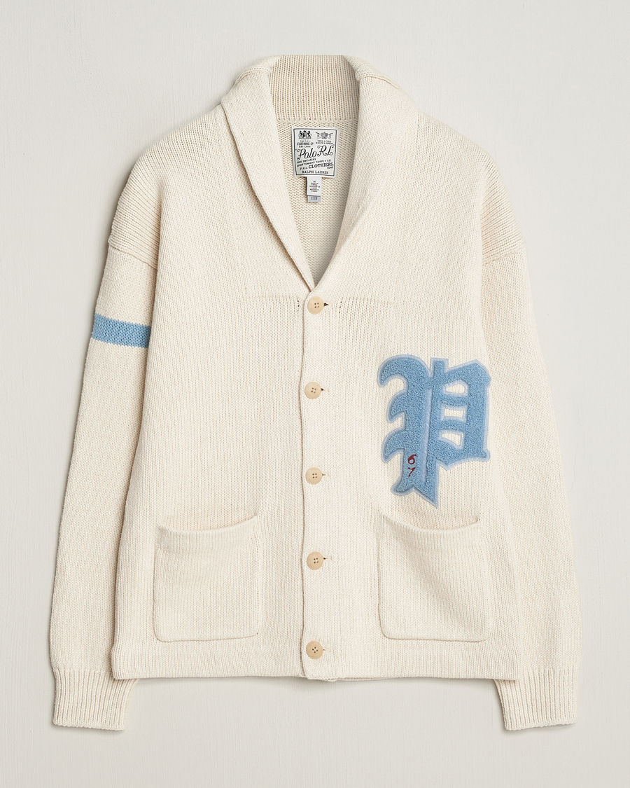 Herre | Gensere | Polo Ralph Lauren | Cotton/Linen Shawl Collar Cardigan Andover Cream