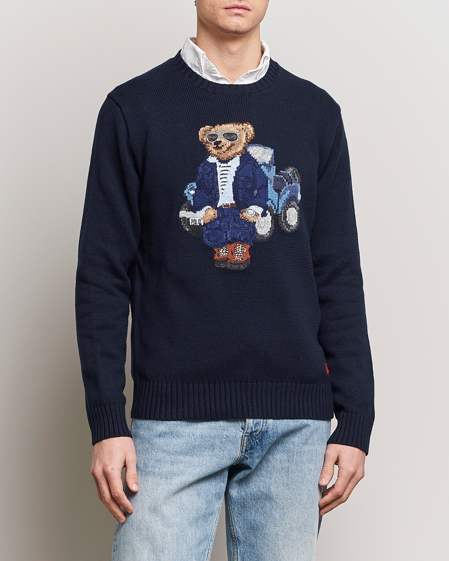 Herre | Salg | Polo Ralph Lauren | Knitted Bear Sweater Aviator Navy
