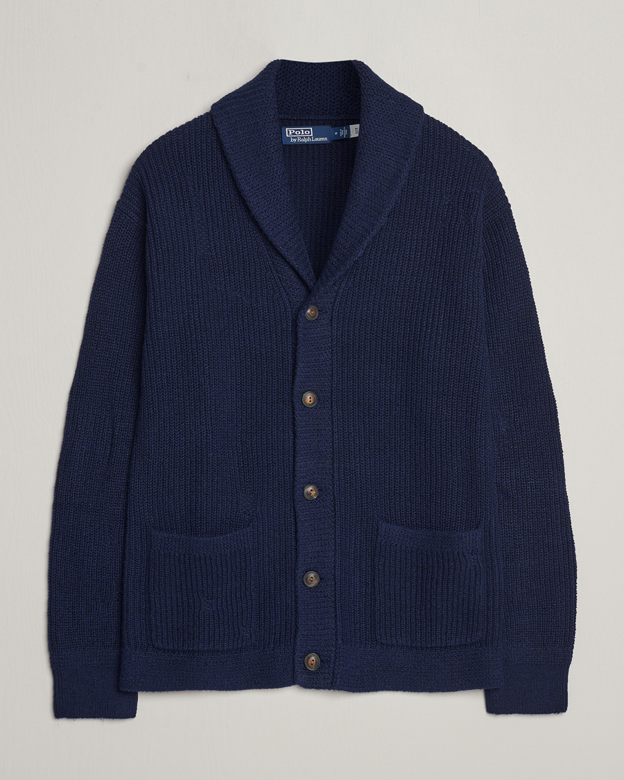 Herre | Gensere | Polo Ralph Lauren | Cotton/Linen Shawl Collar Cardigan Bright Navy