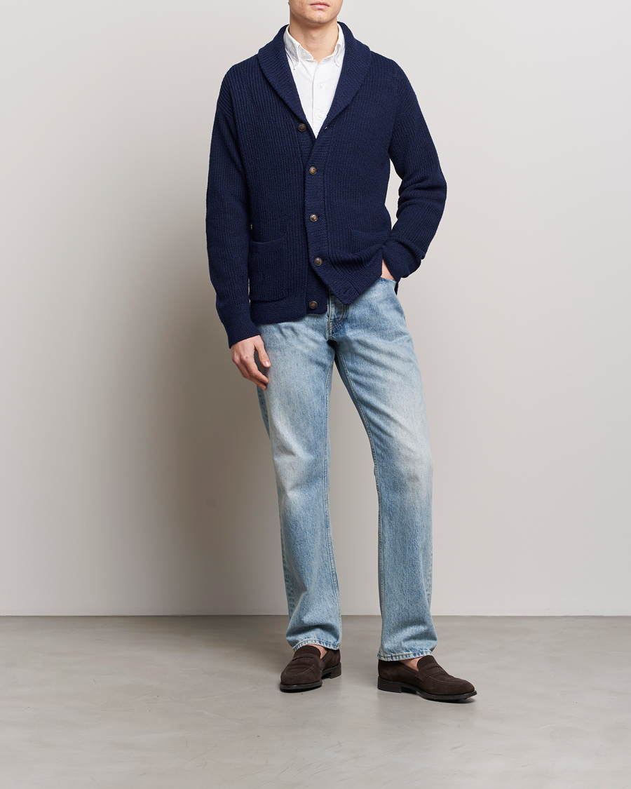 Herre | Gensere | Polo Ralph Lauren | Cotton/Linen Shawl Collar Cardigan Bright Navy