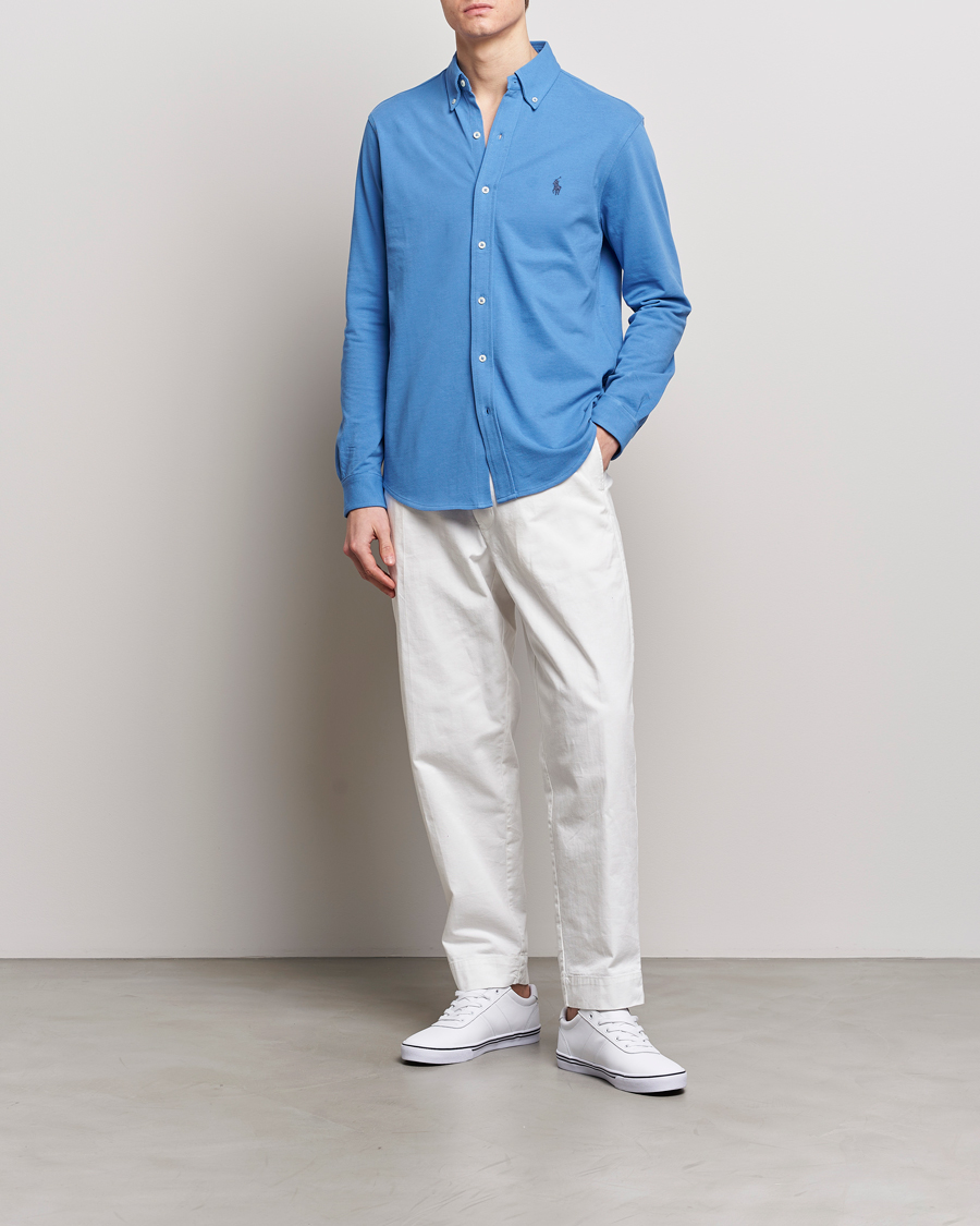 Herre |  | Polo Ralph Lauren | Featherweight Mesh Shirt New England Blue