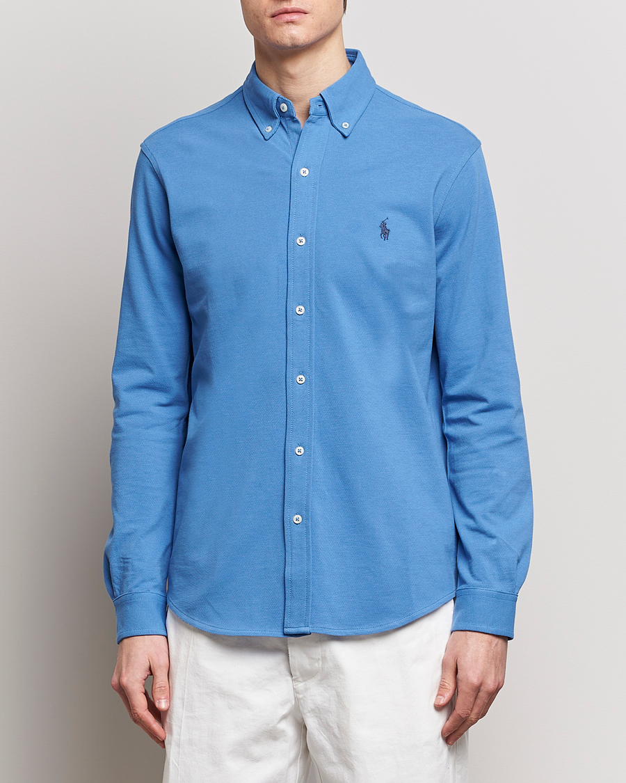 Herre | Polo Ralph Lauren | Polo Ralph Lauren | Featherweight Mesh Shirt New England Blue