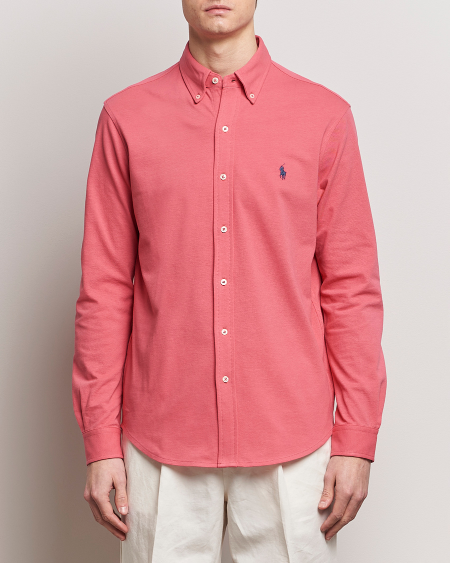 Herre | Pikéskjorter | Polo Ralph Lauren | Featherweight Mesh Shirt Pale Red