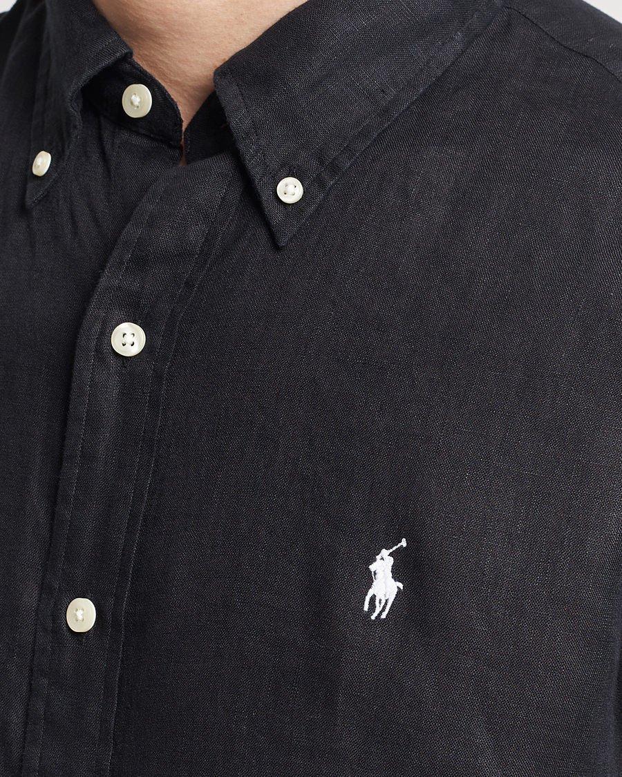 Herre | Skjorter | Polo Ralph Lauren | Custom Fit Linen Button Down Polo Black