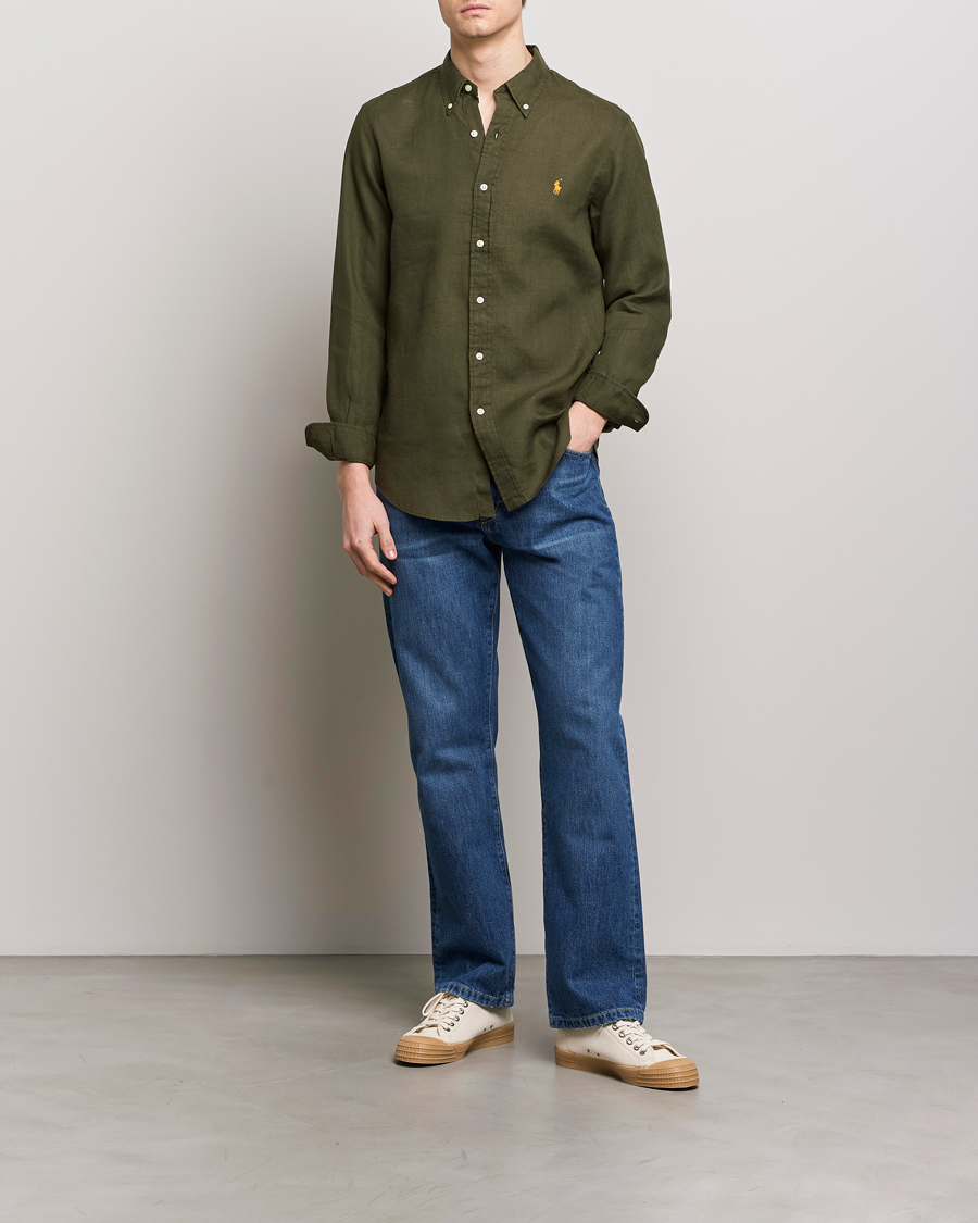 Herre | Skjorter | Polo Ralph Lauren | Custom Fit Linen Button Down Armadillo