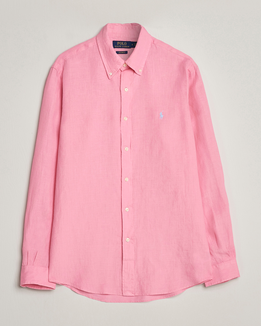 Herre | Skjorter | Polo Ralph Lauren | Custom Fit Linen Button Down Florida Pink