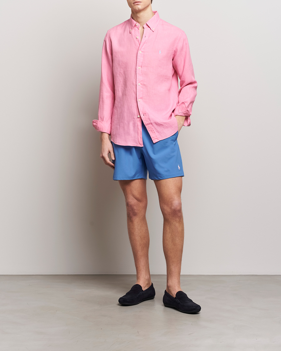 Herre | Skjorter | Polo Ralph Lauren | Custom Fit Linen Button Down Florida Pink