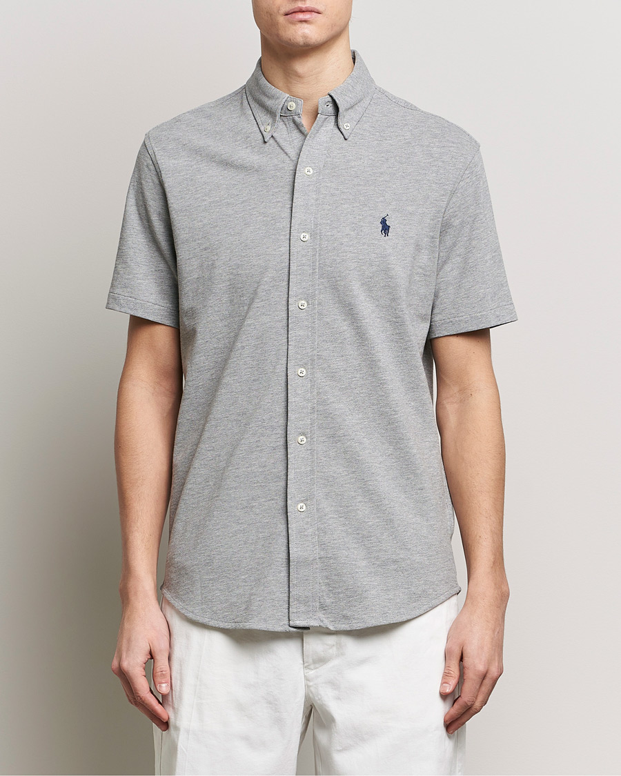 Herre | Stilsegment Casual Classics | Polo Ralph Lauren | Featherweight Mesh Short Sleeve Shirt Andover Heather