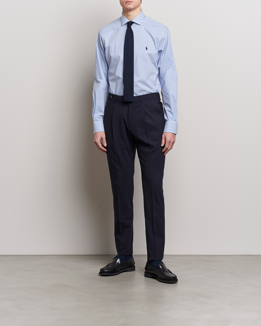 Herre |  | Polo Ralph Lauren | Custom Fit Poplin Shirt Blue/White