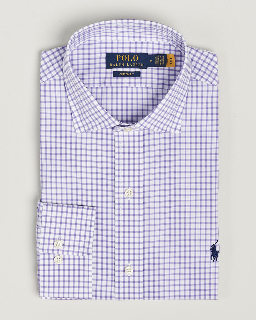 Herre | Skjorter | Polo Ralph Lauren | Custom Fit Poplin Shirt Purple/White