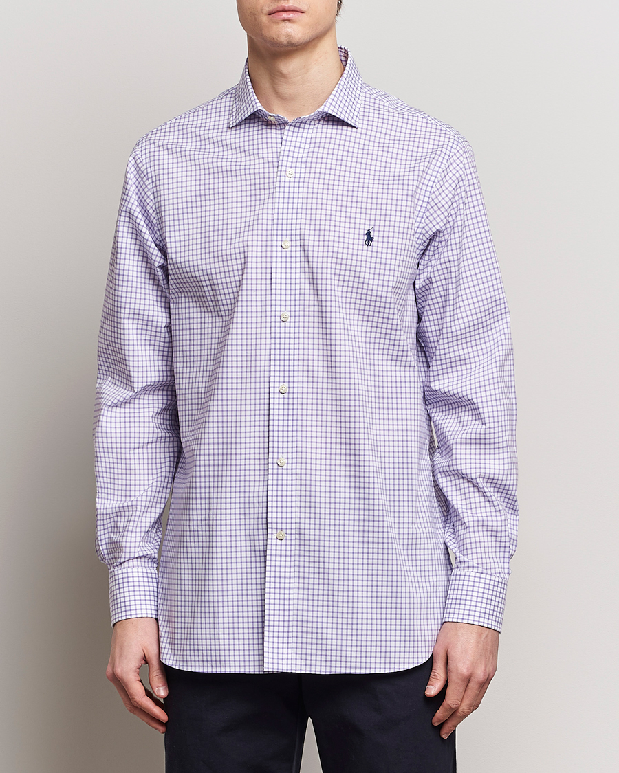 Herre | Businesskjorter | Polo Ralph Lauren | Custom Fit Poplin Shirt Purple/White