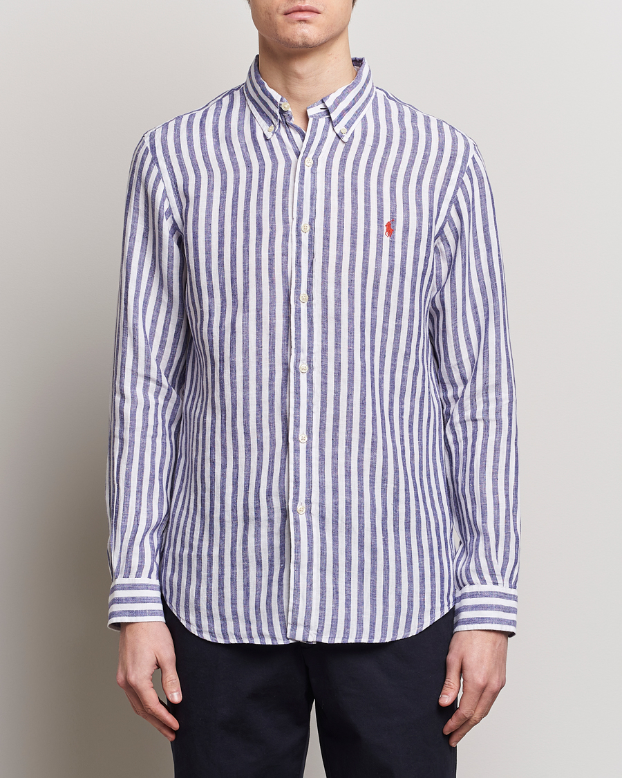 Herre | Jakke og bukse | Polo Ralph Lauren | Custom Fit Striped Linen Shirt Blue/White