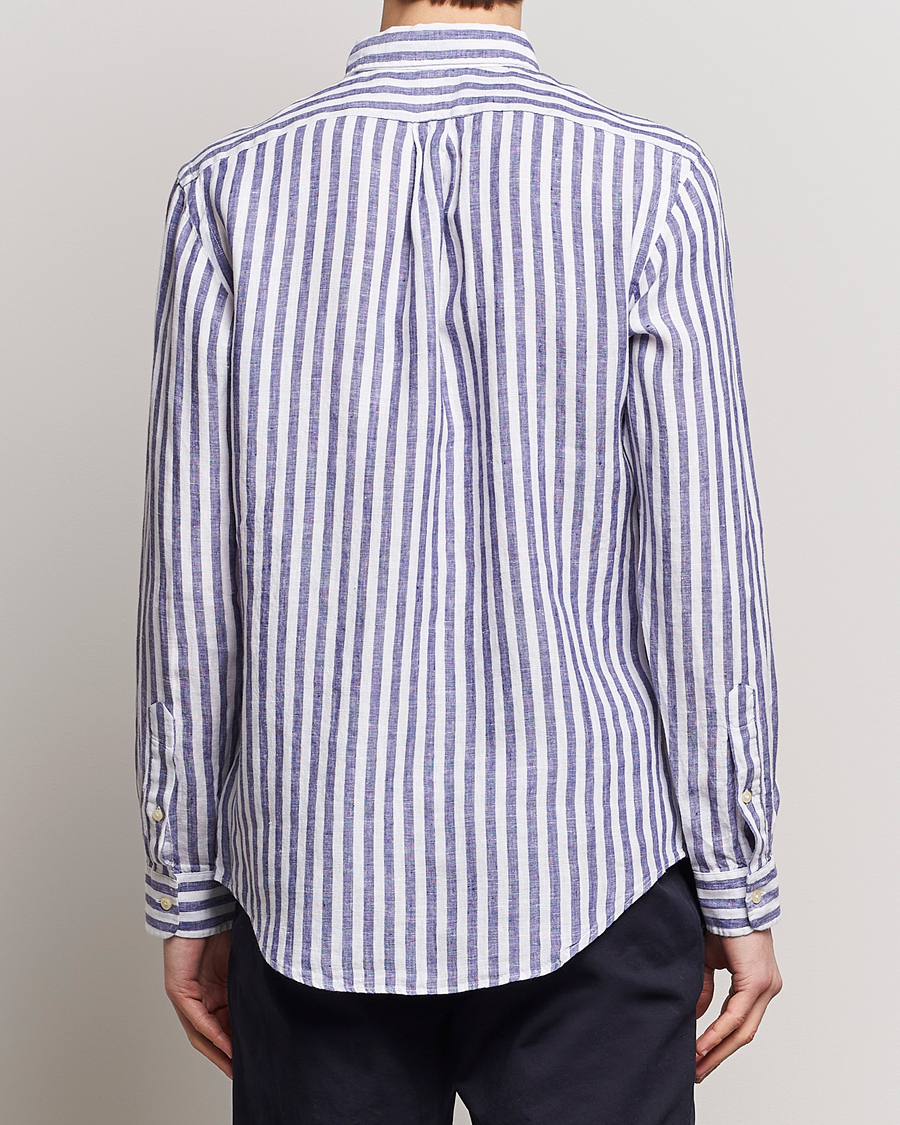 Herre | Skjorter | Polo Ralph Lauren | Custom Fit Striped Linen Shirt Blue/White