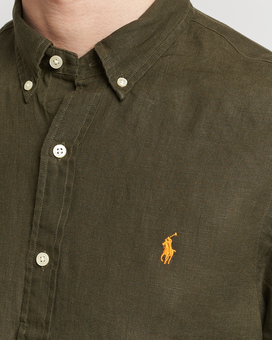 Herre | Skjorter | Polo Ralph Lauren | Slim Fit Linen Button Down Shirt Armadillo