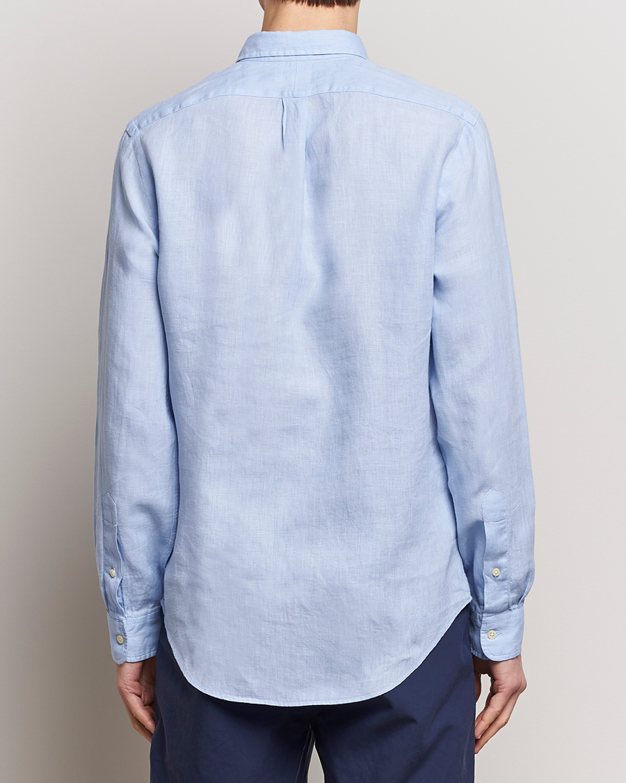 Herre | Skjorter | Polo Ralph Lauren | Slim Fit Linen Button Down Shirt Blue Hyacinth