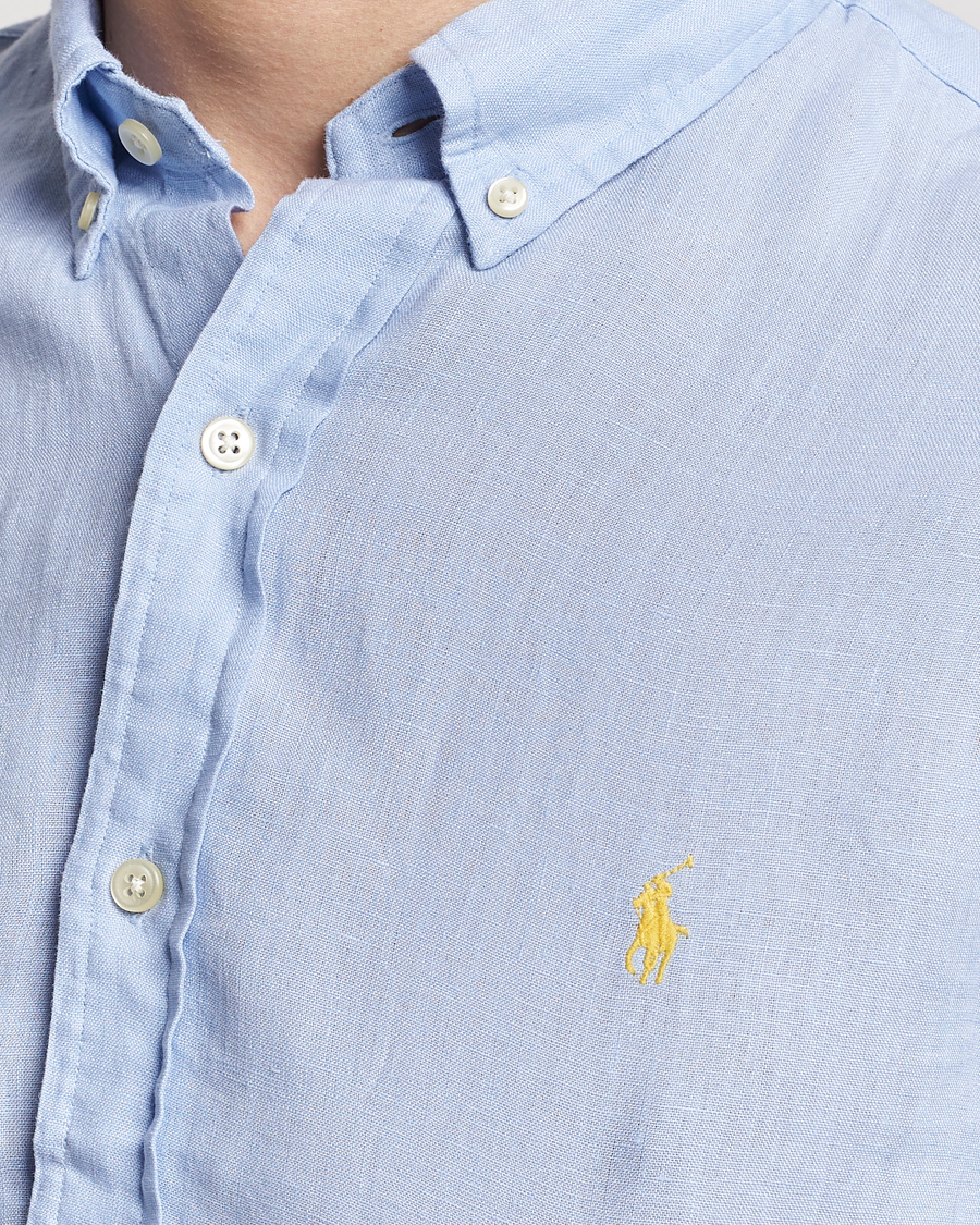 Herre | Skjorter | Polo Ralph Lauren | Slim Fit Linen Button Down Shirt Blue Hyacinth