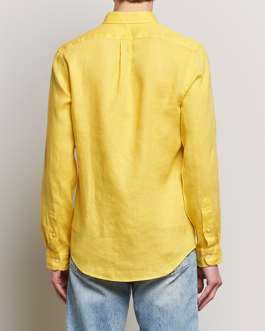 Herre | Skjorter | Polo Ralph Lauren | Slim Fit Linen Button Down Shirt Sunfish Yellow