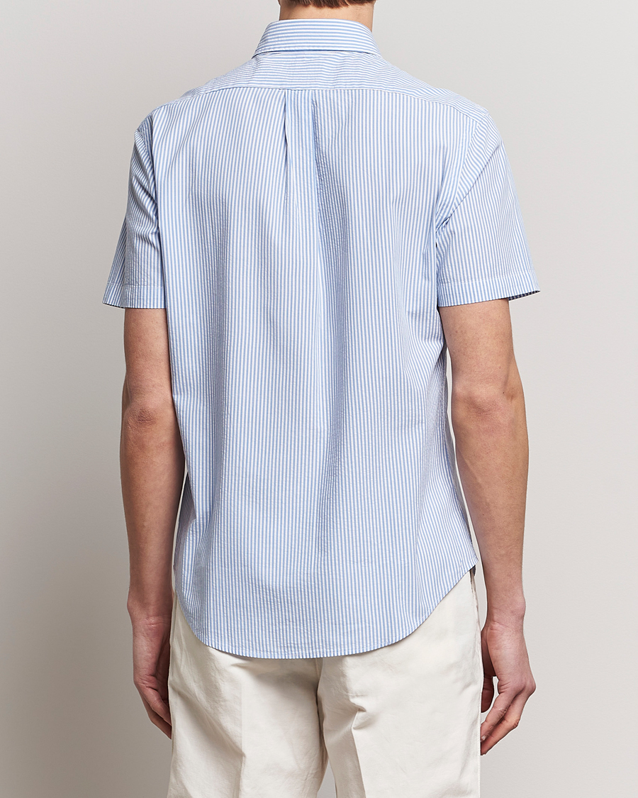 Herre | Skjorter | Polo Ralph Lauren | Seersucker Short Sleeve Striped Shirt Blue/White