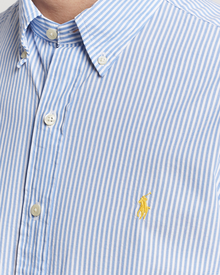 Herre | Skjorter | Polo Ralph Lauren | Seersucker Short Sleeve Striped Shirt Blue/White