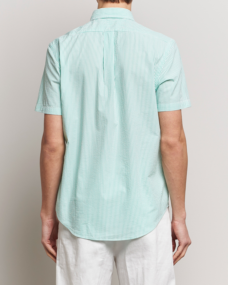 Herre | Skjorter | Polo Ralph Lauren | Seersucker Short Sleeve Striped Shirt Green/White