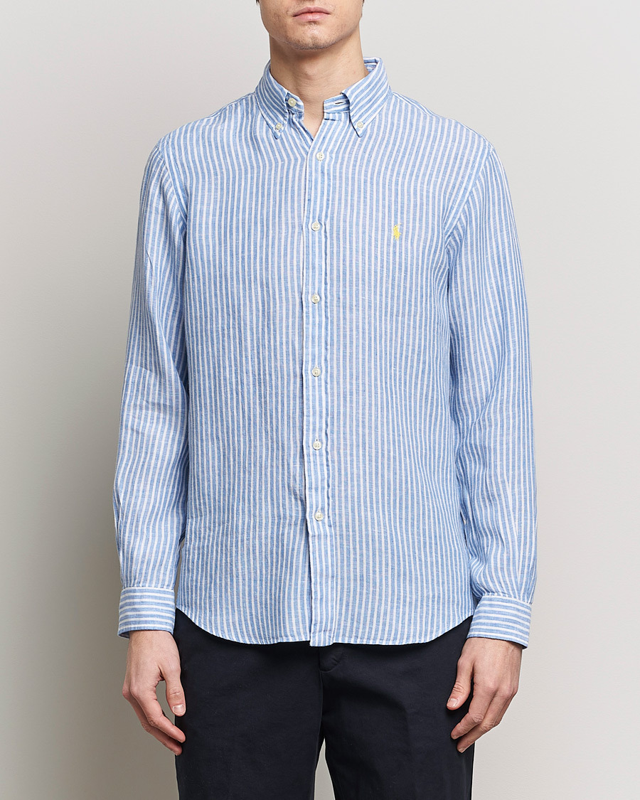 Herre | Jakke og bukse | Polo Ralph Lauren | Custom Fit Striped Linen Shirt Blue/White