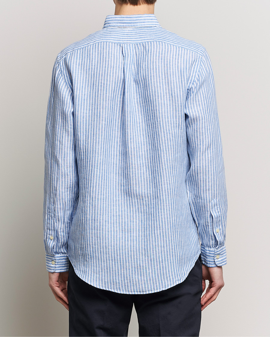 Herre | Skjorter | Polo Ralph Lauren | Custom Fit Striped Linen Shirt Blue/White