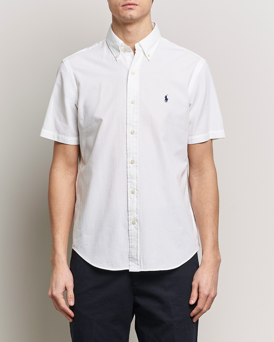 Herre | Casual | Polo Ralph Lauren | Seersucker Short Sleeve Shirt White
