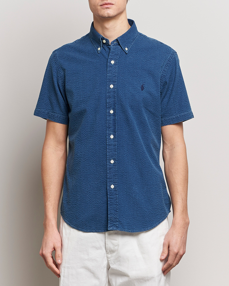 Herre | Kortermede skjorter | Polo Ralph Lauren | Seersucker Short Sleeve Shirt Dark Indigo