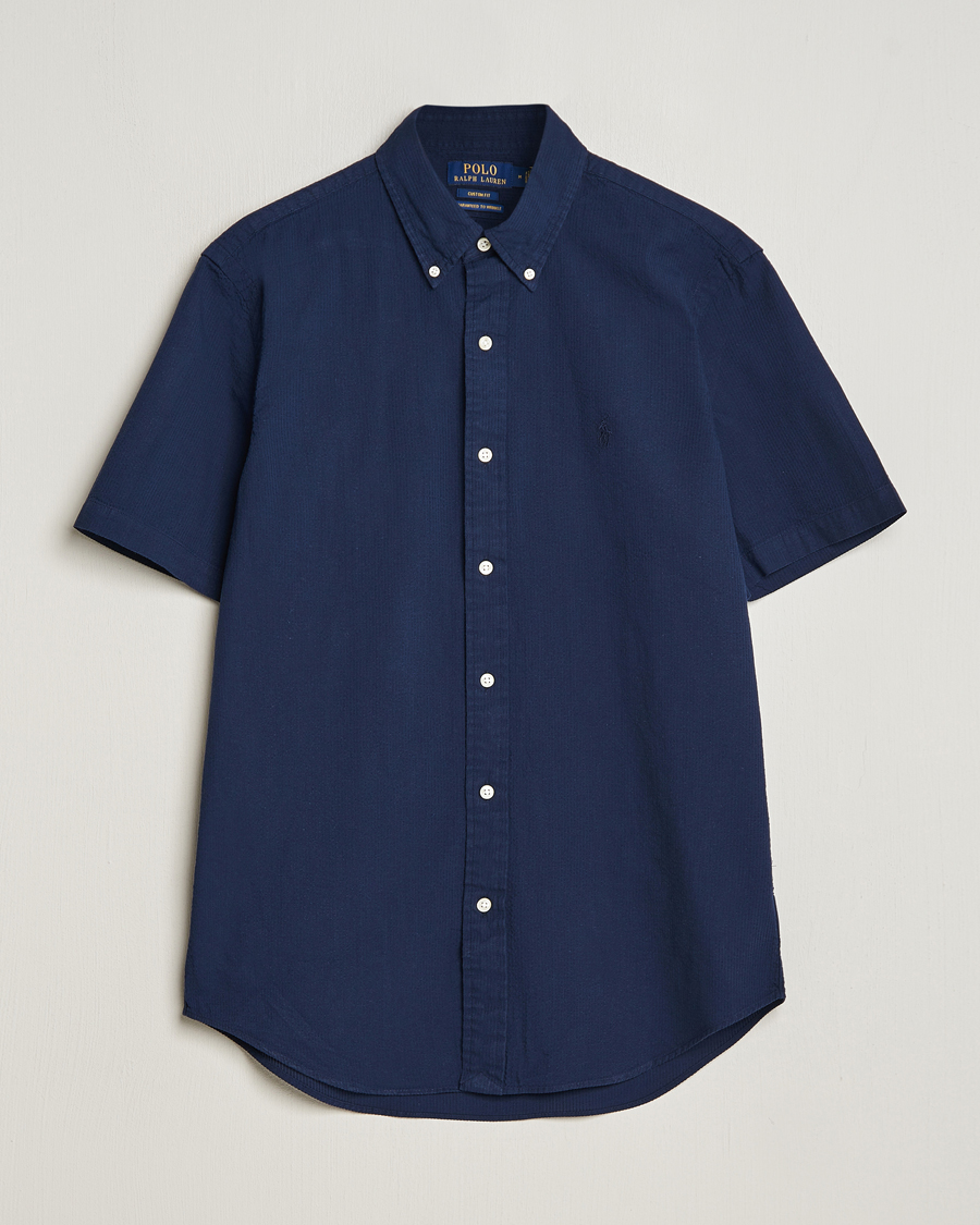 Herre |  | Polo Ralph Lauren | Seersucker Short Sleeve Shirt Astoria Navy