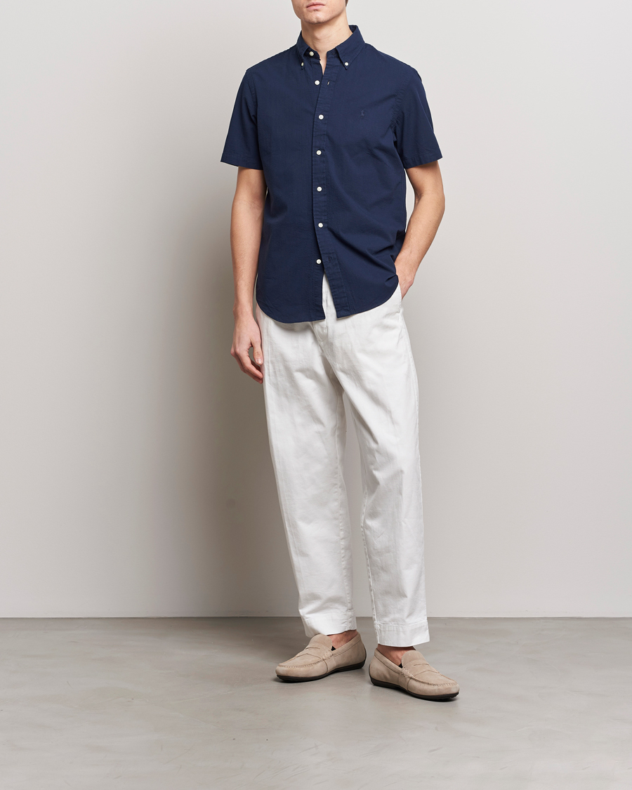 Herre | Skjorter | Polo Ralph Lauren | Seersucker Short Sleeve Shirt Astoria Navy