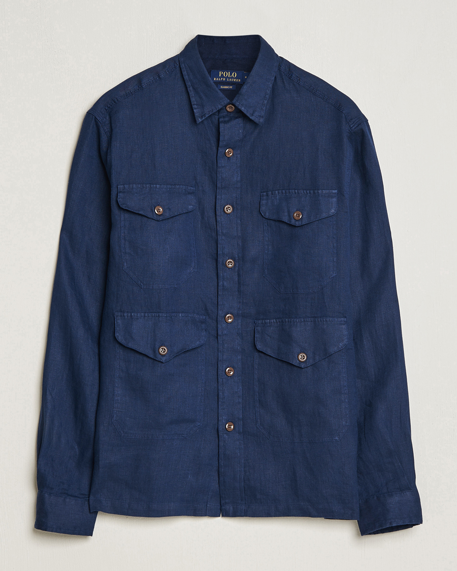 Herre | Skjorter | Polo Ralph Lauren | Linen Overshirt Newport Navy