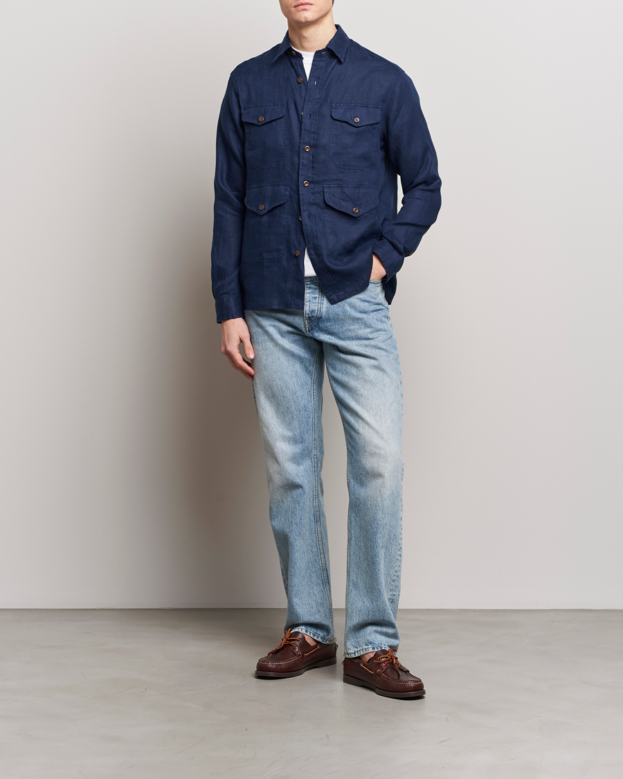 Herre | Skjorter | Polo Ralph Lauren | Linen Overshirt Newport Navy