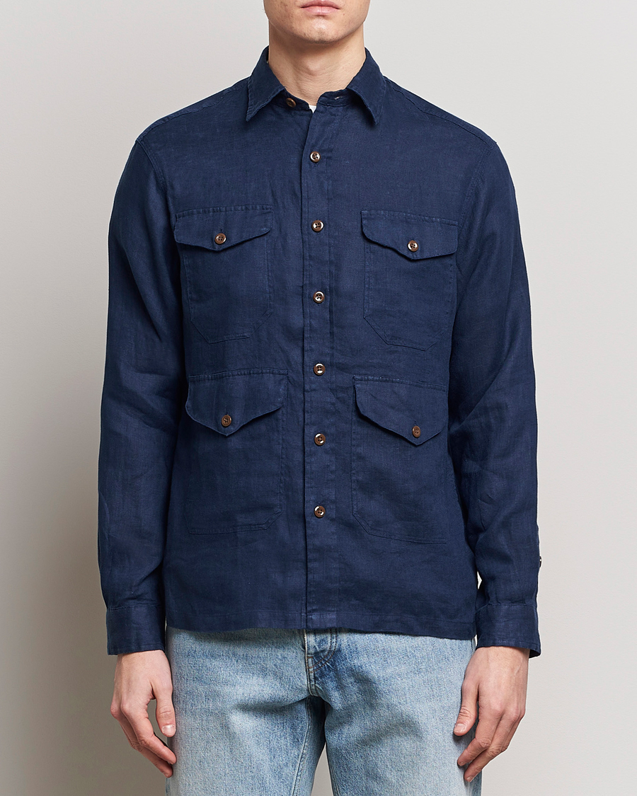 Herre | Vårjakker | Polo Ralph Lauren | Linen Overshirt Newport Navy