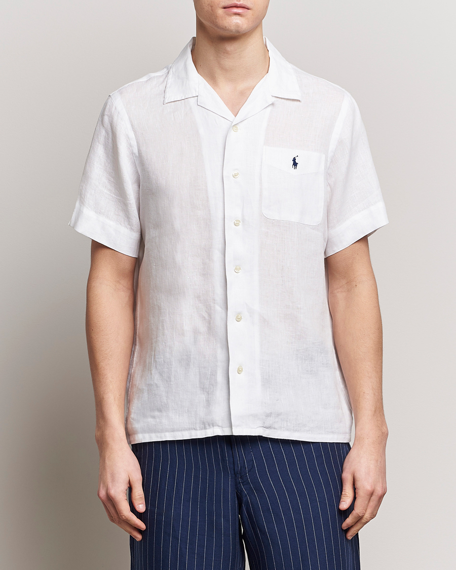 Herre | Casual | Polo Ralph Lauren | Linen Pocket Short Sleeve Shirt White