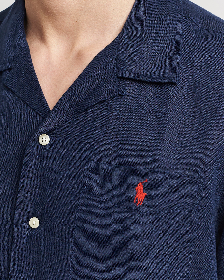 Herre | Skjorter | Polo Ralph Lauren | Linen Pocket Short Sleeve Shirt Newport Navy