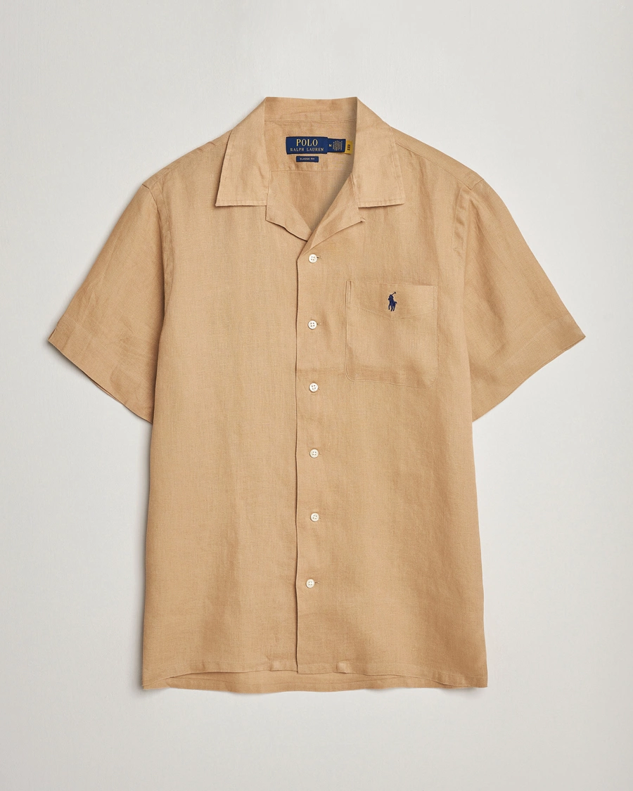Herre | Skjorter | Polo Ralph Lauren | Linen Pocket Short Sleeve Shirt Vintage Khaki