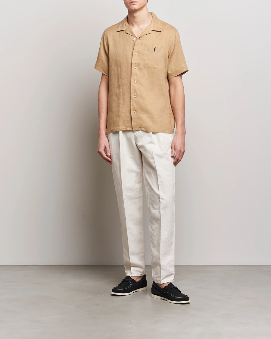 Herre | Skjorter | Polo Ralph Lauren | Linen Pocket Short Sleeve Shirt Vintage Khaki