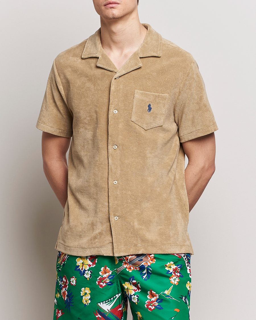 Herre | Kortermede skjorter | Polo Ralph Lauren | Cotton Terry Short Sleeve Shirt Coastal Beige