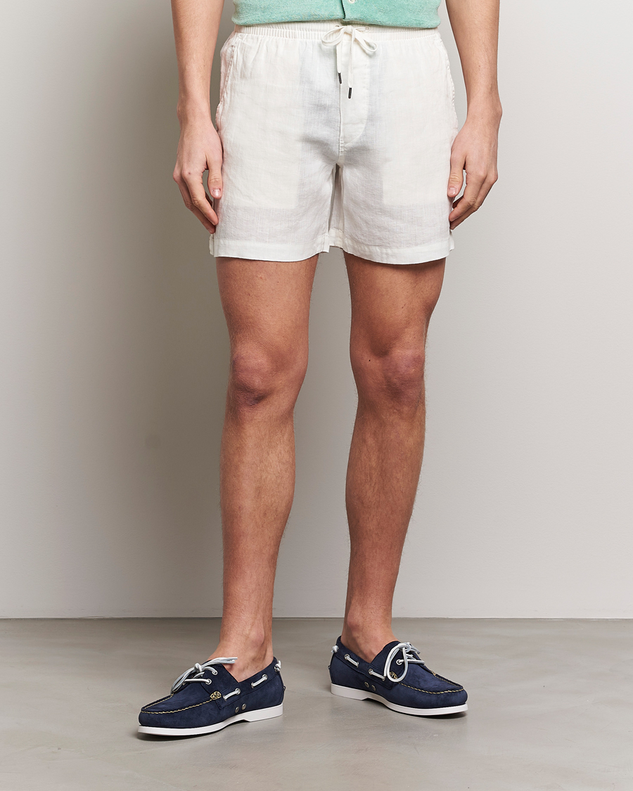 Herre | Linshorts | Polo Ralph Lauren | Prepster Linen Drawstring Shorts Deckwash White