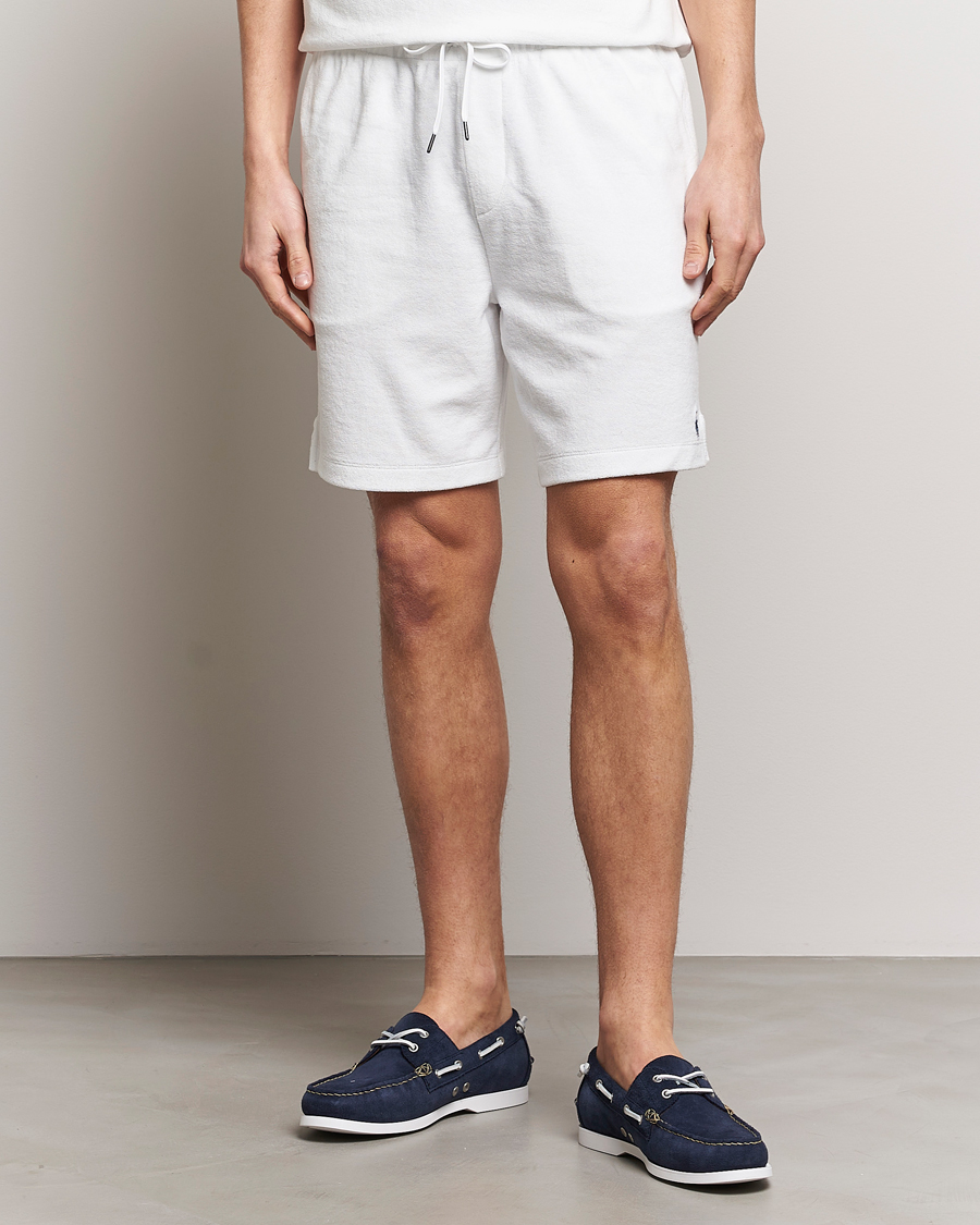 Herre | Preppy Authentic | Polo Ralph Lauren | Cotton Terry Drawstring Shorts White