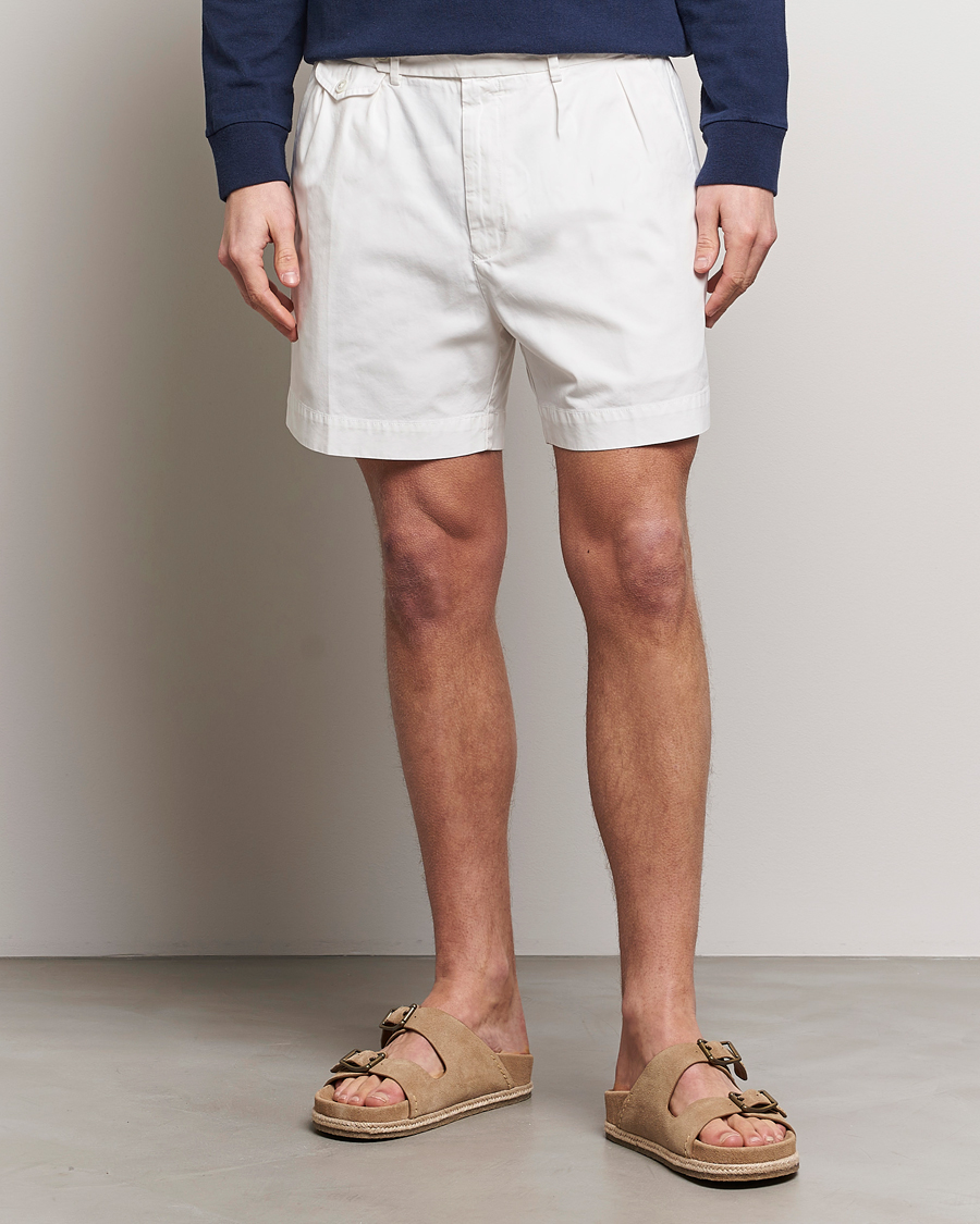 Herre | Klær | Polo Ralph Lauren | Pleated Featherweight Twill Shorts Deckwash White