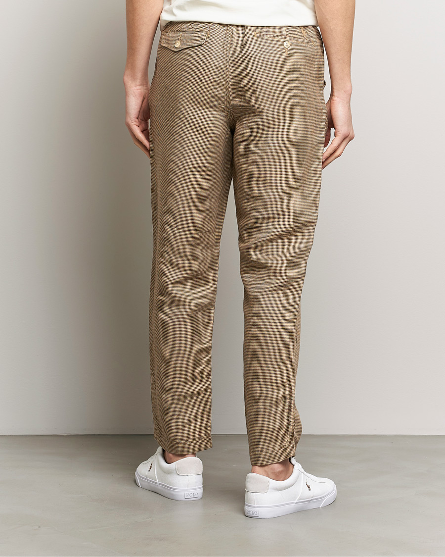 Herre | Bukser | Polo Ralph Lauren | Prepster V2 Linen Trousers Brown Dogstooth