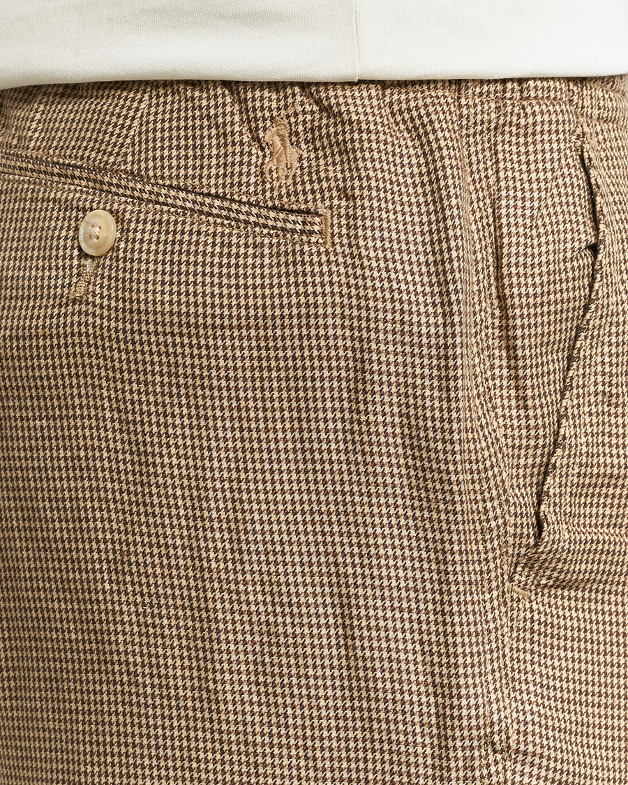 Herre | Bukser | Polo Ralph Lauren | Prepster V2 Linen Trousers Brown Dogstooth