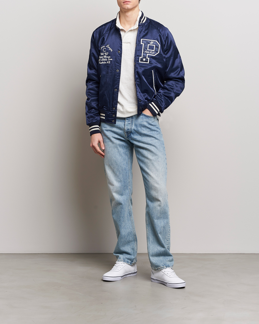 Herre | Jakker | Polo Ralph Lauren | Varsity Bomber Satin Jacket Aviator Navy
