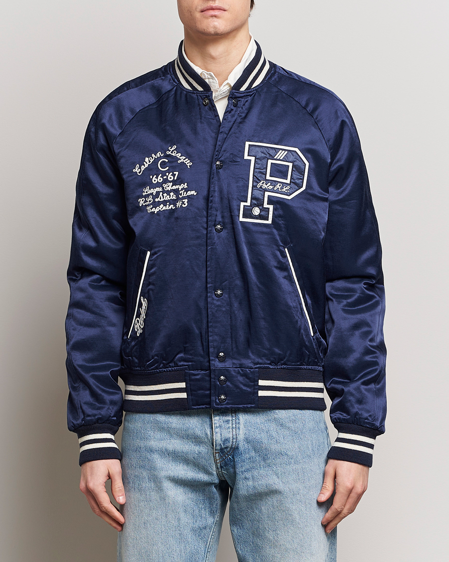 Herre | Klassiske jakker | Polo Ralph Lauren | Varsity Bomber Satin Jacket Aviator Navy