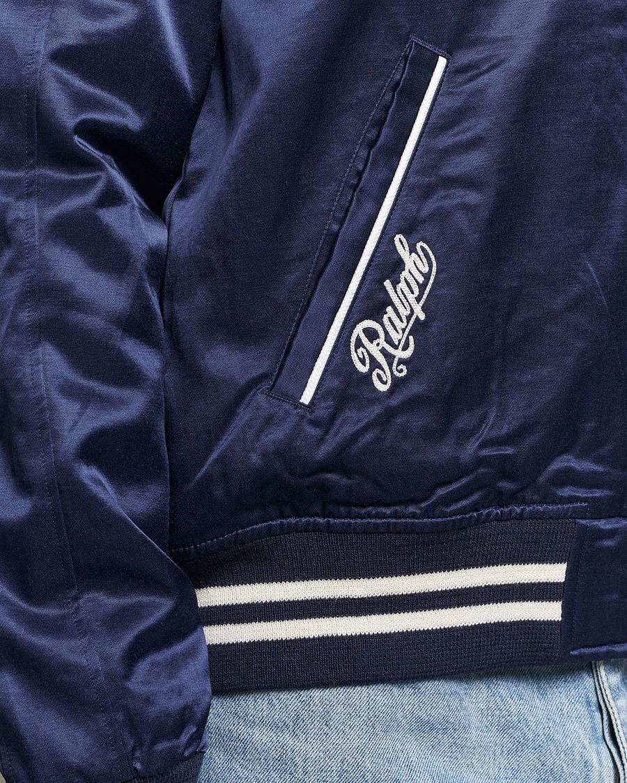 Herre | Jakker | Polo Ralph Lauren | Varsity Bomber Satin Jacket Aviator Navy