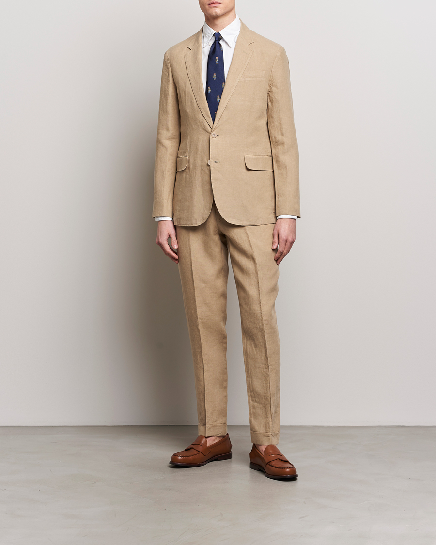 Herre | Bukser | Polo Ralph Lauren | Linen Pleated Trousers Coastal Beige