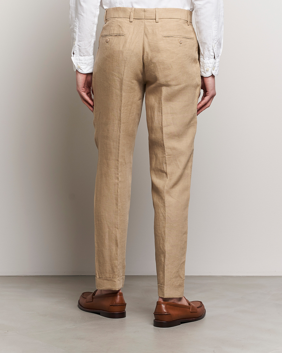 Herre | Bukser | Polo Ralph Lauren | Linen Pleated Trousers Coastal Beige