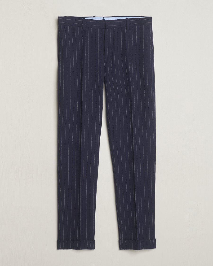 Herre | Bukser | Polo Ralph Lauren | Linen Pinstripe Trousers Navy/Cream